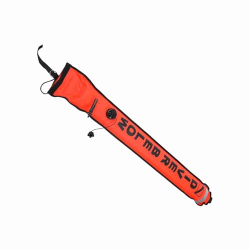 Saluaqui 6ft Hohe Sichtbarkeit Aufblasbare Tauch -SMB -Oberflächensignal Marker Boje mit Reflektierenden Streifen Rot, Schnell Aufblasen Tauchzubehör mit TPU Ventil und Edelstahl D. (Rot) von Saluaqui