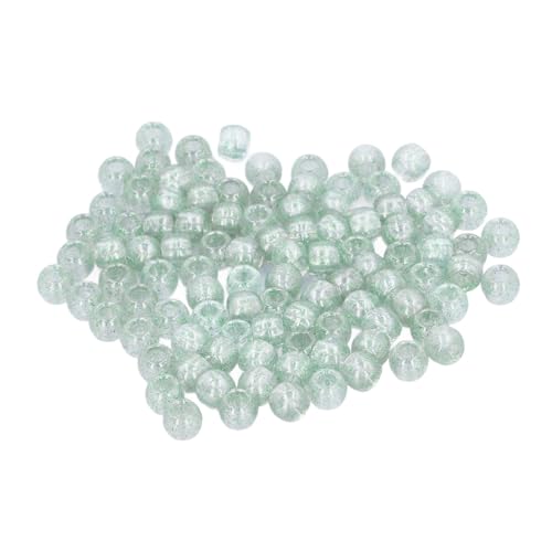 Saluaqui Acrylhaarperlen für Zöpfe und Bärte - 200pcs 12mm Transparent Große Loch Losen Perlen mit Haarfrader für Vielseitiges Styling (GREEN) von Saluaqui