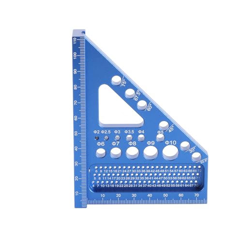 Saluaqui Aluminiumlegierung Multi-Winkel-Messherrscher mit Metrischen Skalen für Holzbearbeitung -Mitre-Dreieck-Reler- und Schrottmessgeräte für und Schreinergebrauch (BLUE) von Saluaqui