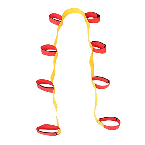 Saluaqui Elastic -Team -Befestigungsband für 3/5/8 Personenspiele Stretchy Hook und Loop Gurt, Teamarbeit Koordination und Gleichgewicht Trainingsausrüstung Im Freien (Normale Version 8 Personen) von Saluaqui