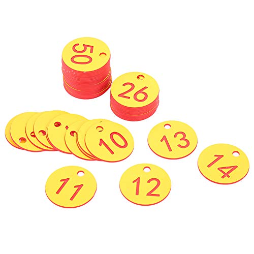 Saluaqui Langlebige Bienenzuchthaltung Hängen Nummerierte Tag-Etiketten mit Leuchtenden Farben für Einfache Farm Viehzüchtungsmanagement, Rot 1-50 Pack, ABS-Material (1-50/Packung) von Saluaqui