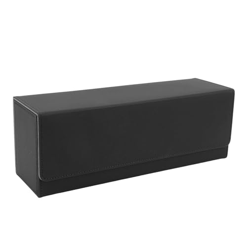 Saluaqui Mehrzweck -PU -Lederkarten Aufbewahrungsbox mit Magnetverschluss Hülle mit Großer Kapazitätsdeck für Mehr Als 400 Spiele und Handelskarten in Schwarz (Black) von Saluaqui