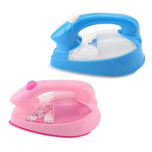 Saluaqui Mini Electric Iron Toy für - Pink Treat Play Home Appliance mit Spinnschwamm und Lichtern - für das Rollenspiel des Mädchens und die Interaktion über Eltern Kind von Saluaqui