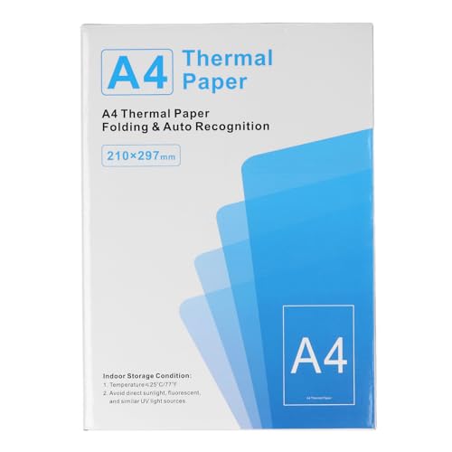 Saluaqui Schneller Trockener A4 Thermaldruckpapier 100 Blätter für Tragbaren Drucker - Tintener und Multifunktional Gefaltetes Wärmepapier 210 X 297 Mm Saluaqui Schneller Trockener A4 Thermaldruckpapier 100 Blätter für Tragbaren Drucker - Tintener und Multifunktional Gefaltetes Wärmepapier 210 X 297 Mm von Saluaqui