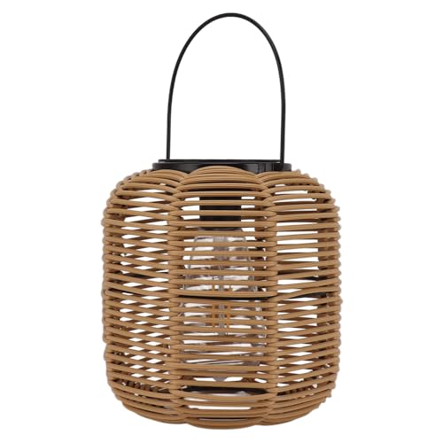 Saluaqui Solarlantern Im Freien Im Freien mit Warmen Leichten, Wasserdichten Dekorativen Rattan -Laterne für Terrassen Gartenhof, Solarantrieb von Saluaqui