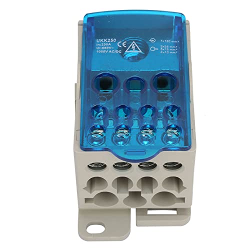 Saluaqui UKK-250A DIN RAIL Klemme Blockverteilungsbox mit Flammretardanter Hülle und Transparenter Abdeckung für Universelle Leistungsanwendungen Saluaqui UKK-250A DIN RAIL Klemme Blockverteilungsbox mit Flammretardanter Hülle und Transparenter Abdeckung für Universelle Leistungsanwendungen von Saluaqui
