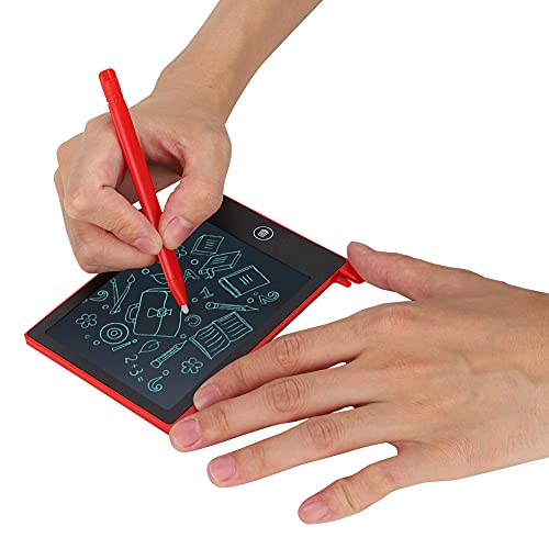 Saluaqui Ultra-dünner LCD 4,5-Zoll-Handschriften-Tablet für -Leichtes und Multifunktionales Schreiben und Zeichenbrett in Schwarz (Rot) von Saluaqui