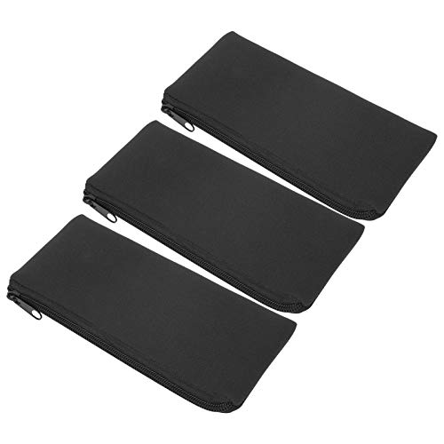 Saluaqui Wear -resistente Neopren -Bleistiftkoffer Set 3pcs Weiche und Tragbare Aufbewahrungsbeutel Zum Camping, Bergsteigen und Täglichem Gebrauch in Schwarz (BLACK) von Saluaqui