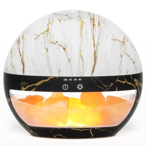 SALUBRITO Aroma Diffuser Salzlampe, Himalaya Salz Diffusor für Ätherische Öle, Ultraschall Aromatherapie Diffuser für Duftöl, Luftbefeuchter für Zuhause Büro Yoga, Geschenk für Frauen von Salubrito