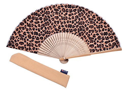 Handfächer aus Bambus, bedrucktes Muster, faltbar, für Partys, Hochzeiten, Geschenk mit Fächerbezug, Bambus, leopard Handfächer aus Bambus, bedrucktes Muster, faltbar, für Partys, Hochzeiten, Geschenk mit Fächerbezug, Bambus, leopard von Salutto