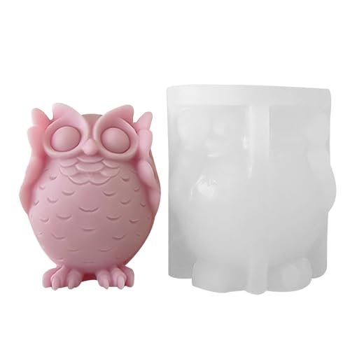 3D-Eulen-Silikonform, Eulen-Harzform | Flexible Silikonform Seifenform | Kerzenform, antihaftbeschichtete Gießform aus Kunstharz zum Basteln von Seifenkerzen in Eulenform von Salyeeluly