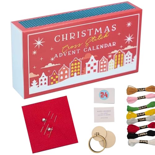 Weihnachts Kreuzstich Adventskalender 2024 | Weihnachts Stickset Countdown Adventskalender | Handgefertigter Stick-Adventskalender Geschenk für Anfänger Weihnachts Kreuzstich Adventskalender 2024 | Weihnachts Stickset Countdown Adventskalender | Handgefertigter Stick-Adventskalender Geschenk für Anfänger von Salyeeluly