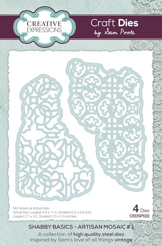 Sam Poole CEDSP022 Creative Expressions Shabby Basics Artisan Mosaik #1 Stanzform, Metall, braun, 2.7 in x 4.5 in Sam Poole CEDSP022 Creative Expressions Shabby Basics Artisan Mosaik #1 Stanzform, Metall, braun, 2.7 in x 4.5 in von Sam Poole
