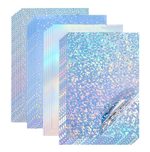 12p Holographisch bedruckbares Aufkleberpapier, wasserfestes Aufkleberpapier, Regenbogen-Vinyl-Aufkleber Papier für Tintenstrahl, selbstklebender A4-Aufkleber zum Schneiden, Basteln, Scrapbooking von SamHeng
