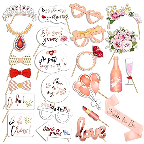 23 Stücke Hochzeitsfotokabine Requisiten und 1 Stück Braut Satin Schärpe, Team Braut Selfie -Requisiten für Hen -Party, Brautdusche Engagement Dekorationen 23 Stücke Hochzeitsfotokabine Requisiten und 1 Stück Braut Satin Schärpe, Team Braut Selfie -Requisiten für Hen -Party, Brautdusche Engagement Dekorationen von SamHeng