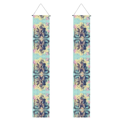 Banner mit Märchenschloss, Abschluss, Veranda, vielseitig einsetzbar, perfekt für Haustür, Wand, Terrasse und mehr Banner mit Märchenschloss, Abschluss, Veranda, vielseitig einsetzbar, perfekt für Haustür, Wand, Terrasse und mehr von SamLng