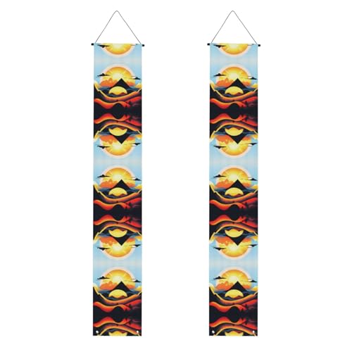 Banner mit Sonnenaufgang und Bergmotiv, vielseitige Party-Dekorationen, perfekt für Haustür, Wand, Terrasse und mehr Banner mit Sonnenaufgang und Bergmotiv, vielseitige Party-Dekorationen, perfekt für Haustür, Wand, Terrasse und mehr von SamLng
