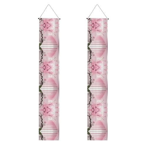 Banner mit rosa Kirschblüten-Treppen-Druck, vielseitige Party-Dekorationen, perfekt für Haustür, Wand, Terrasse und mehr Banner mit rosa Kirschblüten-Treppen-Druck, vielseitige Party-Dekorationen, perfekt für Haustür, Wand, Terrasse und mehr von SamLng