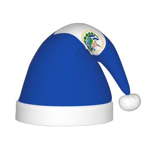 El Salvador Weihnachtsmütze – klassische Weihnachtsmann- und Neujahrsparty-Kopfbedeckung – perfekt für Feiertage, Halloween von SamLng