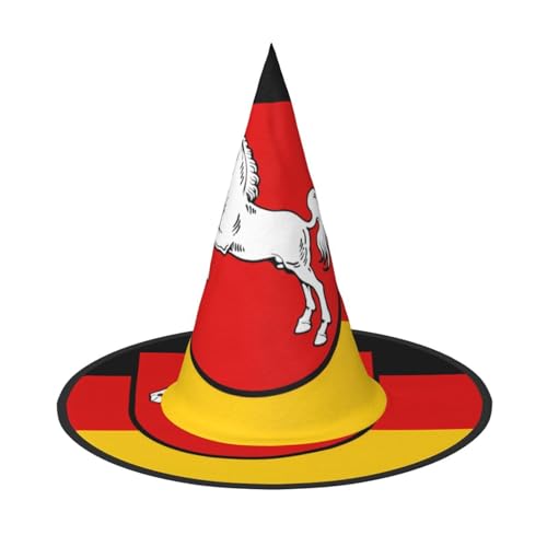 Flagge Niedersachsen Halloween Hexenhut für Erwachsene Partyhut für Maskerade Karneval Cosplay Spitzhorn Deko Cap von SamLng