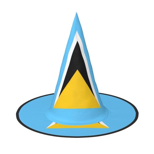 Flagge der Heiligen Lucia Halloween Hexenhut für Erwachsene Partyhut für Maskerade Karneval Cosplay Spitze Horn Dekoration Kappe Flagge der Heiligen Lucia Halloween Hexenhut für Erwachsene Partyhut für Maskerade Karneval Cosplay Spitze Horn Dekoration Kappe von SamLng