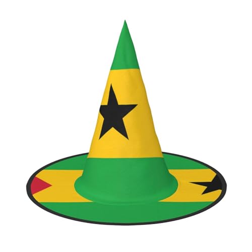 Flagge von Sao Tome und Principe Halloween Hexenhut für Erwachsene Partyhut für Maskerade Karneval Cosplay Spitze Horn Dekoration Kappe Flagge von Sao Tome und Principe Halloween Hexenhut für Erwachsene Partyhut für Maskerade Karneval Cosplay Spitze Horn Dekoration Kappe von SamLng