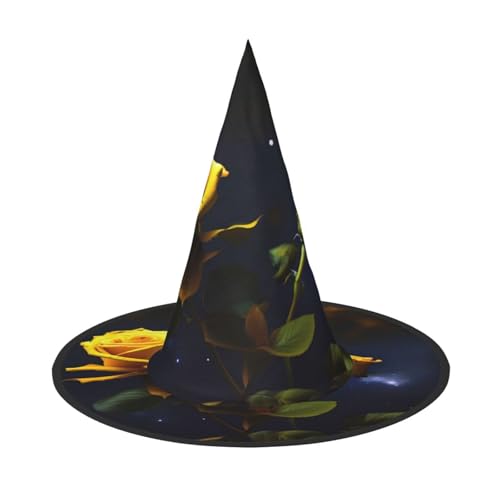 Gelbe Rosen Sternennacht Halloween Hexenhut für Erwachsene Partyhut für Maskerade Karneval Cosplay Spitze Horn Dekoration Kappe Gelbe Rosen Sternennacht Halloween Hexenhut für Erwachsene Partyhut für Maskerade Karneval Cosplay Spitze Horn Dekoration Kappe von SamLng