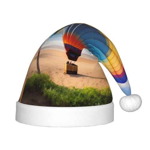 Hawaii Heißluftballon-Weihnachtsmütze, klassische Weihnachtsmann- und Neujahrsparty-Kopfbedeckung, perfekt für Feiertage, Halloween von SamLng