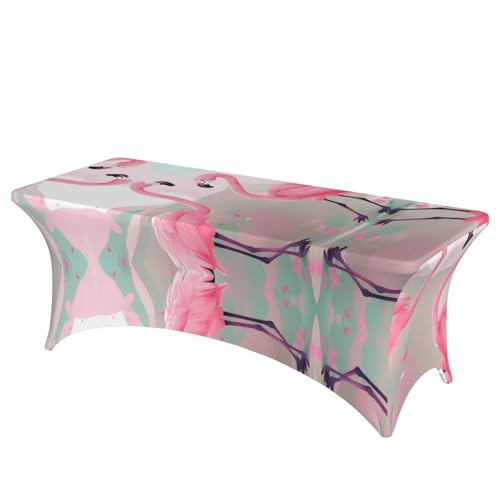 Love Flamingo Volldruck Rechteckige Tischdecke für Hochzeiten & Partys - Dehnbare, langlebige Terrassenbankett-Tischdecke Love Flamingo Volldruck Rechteckige Tischdecke für Hochzeiten & Partys - Dehnbare, langlebige Terrassenbankett-Tischdecke von SamLng