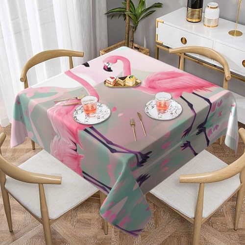 Quadratische Tischdecke mit Flamingo-Druck, perfekt für Hochzeiten im Innen- und Außenbereich, Teepartys und mehr, ideale Küchendekoration Quadratische Tischdecke mit Flamingo-Druck, perfekt für Hochzeiten im Innen- und Außenbereich, Teepartys und mehr, ideale Küchendekoration von SamLng