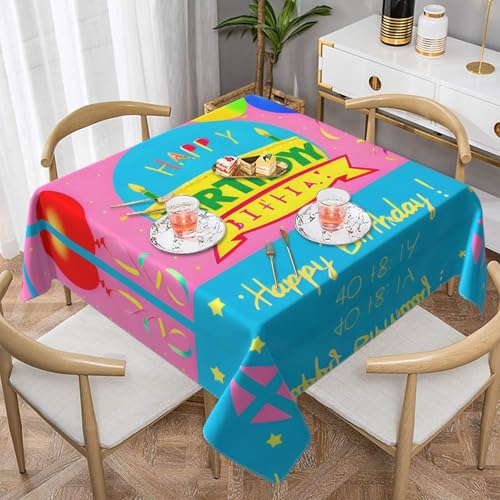 Quadratische Tischdecke mit "Happy Birthday"-Ballon-Druck, perfekt für Hochzeiten im Innen- und Außenbereich, Teepartys und mehr, ideale Küchendekoration Quadratische Tischdecke mit "Happy Birthday"-Ballon-Druck, perfekt für Hochzeiten im Innen- und Außenbereich, Teepartys und mehr, ideale Küchendekoration von SamLng