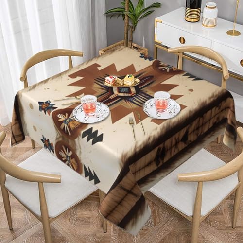 Quadratische Tischdecke mit Indianer-Muster, perfekt für Hochzeiten im Innen- und Außenbereich, Teepartys und mehr, ideale Küchendekoration Quadratische Tischdecke mit Indianer-Muster, perfekt für Hochzeiten im Innen- und Außenbereich, Teepartys und mehr, ideale Küchendekoration von SamLng