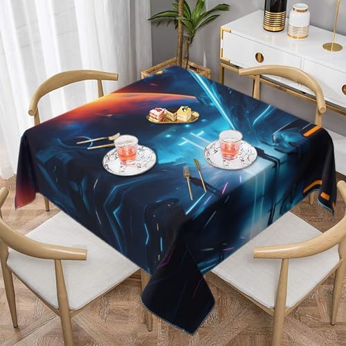 Quadratische Tischdecke mit Science-Fiction-Future-Druck, perfekt für Hochzeiten im Innen- und Außenbereich, Teepartys und mehr, ideale Küchendekoration von SamLng
