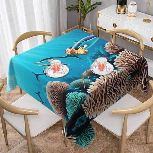 Quadratische Tischdecke mit Tiefsee-Wal-Druck, perfekt für Hochzeiten im Innen- und Außenbereich, Teepartys und mehr, ideale Küchendekoration von SamLng
