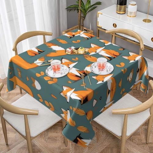 Quadratische Tischdecke mit gelbem Fuchs-Druck, perfekt für Hochzeiten im Innen- und Außenbereich, Teepartys und mehr, ideale Küchendekoration von SamLng