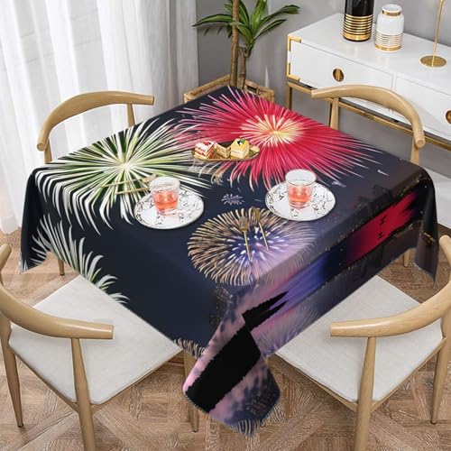 Quadratische Tischdecke mit herrlichem Feuerwerk-Druck, perfekt für Hochzeiten im Innen- und Außenbereich, Teepartys und mehr, ideale Küchendekoration Quadratische Tischdecke mit herrlichem Feuerwerk-Druck, perfekt für Hochzeiten im Innen- und Außenbereich, Teepartys und mehr, ideale Küchendekoration von SamLng