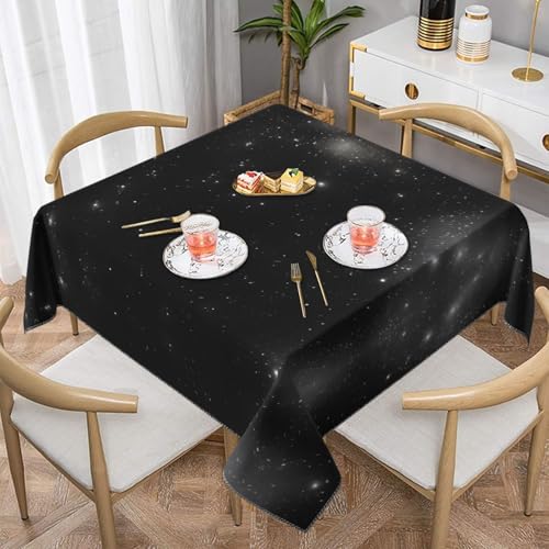 Quadratische Tischdecke mit schwarz-weißem Galaxie-Druck, perfekt für Hochzeiten im Innen- und Außenbereich, Teepartys und mehr, ideale Küchendekoration Quadratische Tischdecke mit schwarz-weißem Galaxie-Druck, perfekt für Hochzeiten im Innen- und Außenbereich, Teepartys und mehr, ideale Küchendekoration von SamLng
