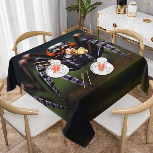 Quadratische Tischdecke mit tropischem Regenwald-Spinnen-Druck, perfekt für Hochzeiten im Innen- und Außenbereich, Teepartys und mehr, ideale Küchendekoration Quadratische Tischdecke mit tropischem Regenwald-Spinnen-Druck, perfekt für Hochzeiten im Innen- und Außenbereich, Teepartys und mehr, ideale Küchendekoration von SamLng