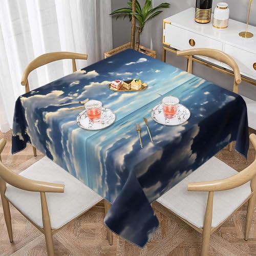 Quadratische Tischdecke mit weißen Wolken über dem Meer, perfekt für Hochzeiten im Innen- und Außenbereich, Teepartys und mehr, ideale Küchendekoration von SamLng