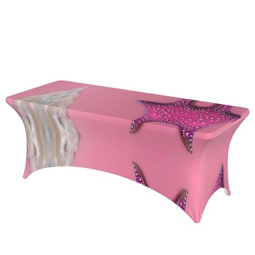 Rechteckige Tischdecke für Hochzeiten und Partys, dehnbar, strapazierfähig, für Terrasse, Bankett, Pink Sand Beach von SamLng