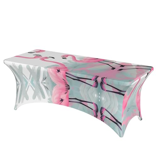 Rechteckige Tischdecke mit Flamingo-Motiv für Hochzeiten und Partys, dehnbar, langlebig, für Terrasse, Bankett, Tischdecke Rechteckige Tischdecke mit Flamingo-Motiv für Hochzeiten und Partys, dehnbar, langlebig, für Terrasse, Bankett, Tischdecke von SamLng