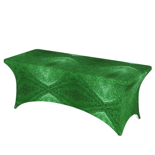 Rechteckige Tischdecke mit Pailletten, glitzernd, abwischbar, dehnbar, langlebig und stilvoll, Tischdecke für den Innen- und Außenbereich von SamLng