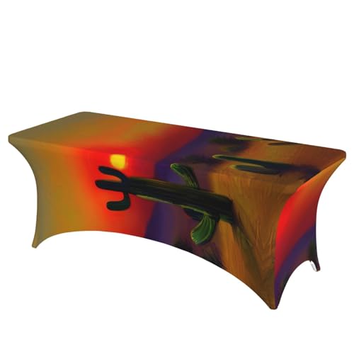 Rechteckige Tischdecke mit Sonnenuntergang Kaktus in Wüste, abwischbar, dehnbar, langlebig und stilvoll, Tischdecke für den Innen- und Außenbereich Rechteckige Tischdecke mit Sonnenuntergang Kaktus in Wüste, abwischbar, dehnbar, langlebig und stilvoll, Tischdecke für den Innen- und Außenbereich von SamLng