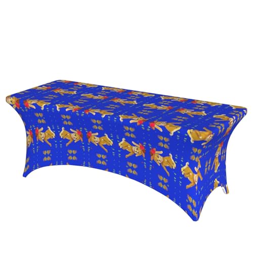Rechteckige Tischdecke mit tanzendem Cartoon-Hund, für Hochzeiten und Partys, dehnbar, langlebig, Terrassenbankett-Tischdecke Rechteckige Tischdecke mit tanzendem Cartoon-Hund, für Hochzeiten und Partys, dehnbar, langlebig, Terrassenbankett-Tischdecke von SamLng