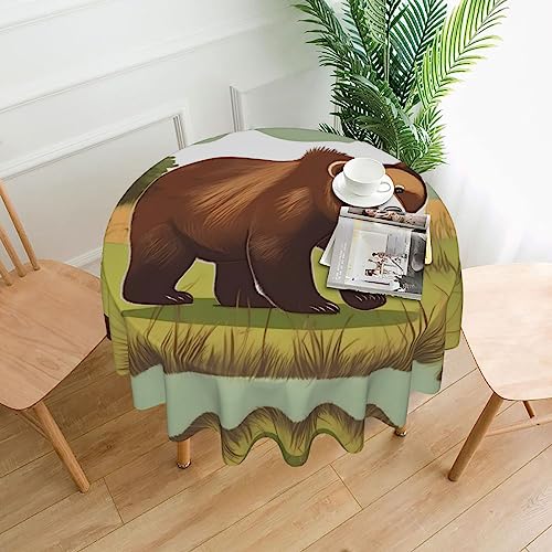 Runde Tischdecke, 152,4 cm, brauner Bär, bedruckt, strapazierfähig, Dekoration für Couchtische, Esszimmer, Meetings, Büro, Küche Runde Tischdecke, 152,4 cm, brauner Bär, bedruckt, strapazierfähig, Dekoration für Couchtische, Esszimmer, Meetings, Büro, Küche von SamLng