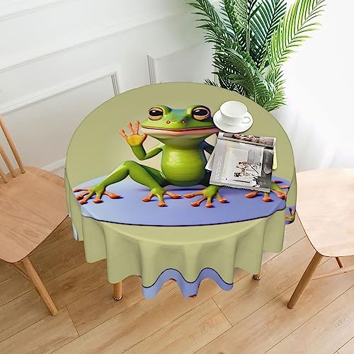 SamLng 152,4 cm große, runde Tischdecke mit lustigem Frosch – langlebige Dekoration für Couchtische, Esszimmer, Meetings, Büro, Küche SamLng 152,4 cm große, runde Tischdecke mit lustigem Frosch – langlebige Dekoration für Couchtische, Esszimmer, Meetings, Büro, Küche von SamLng