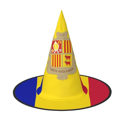SamLng Andorra Flagge Andorra Flagge Halloween Hexenhut für Erwachsene - Partyhut für Maskerade Karneval Cosplay - Spitzhorn Dekoration Cap SamLng Andorra Flagge Andorra Flagge Halloween Hexenhut für Erwachsene - Partyhut für Maskerade Karneval Cosplay - Spitzhorn Dekoration Cap von SamLng