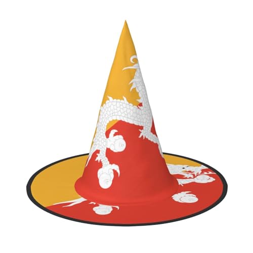 SamLng Bhutanesische Flagge Halloween Hexenhut für Erwachsene Partyhut für Maskerade Karneval Cosplay Spitzhorn Dekoration Kappe SamLng Bhutanesische Flagge Halloween Hexenhut für Erwachsene Partyhut für Maskerade Karneval Cosplay Spitzhorn Dekoration Kappe von SamLng