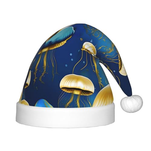 SamLng Blaue und goldene Quallen-Weihnachtsmütze – warmer Urlaubsmütze, perfekt für Weihnachten, Neujahrsparty, Festival – idealer Kopfschmuck für Kinder von 4–12 Jahren SamLng Blaue und goldene Quallen-Weihnachtsmütze – warmer Urlaubsmütze, perfekt für Weihnachten, Neujahrsparty, Festival – idealer Kopfschmuck für Kinder von 4–12 Jahren von SamLng