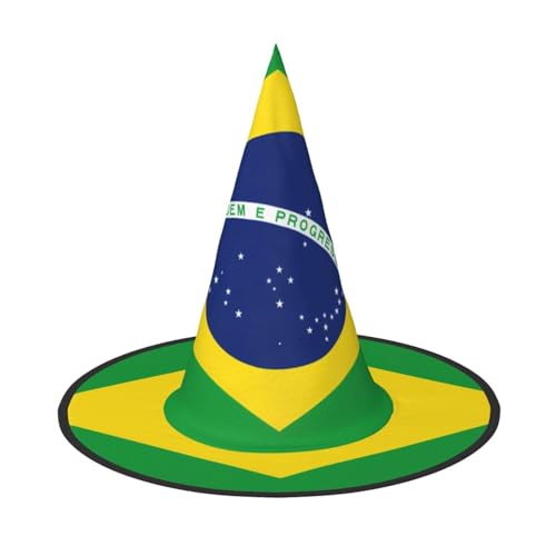 SamLng Brasilianische Flagge Halloween Hexenhut für Erwachsene Partyhut für Maskerade Karneval Cosplay Spitze Horn Dekoration Kappe SamLng Brasilianische Flagge Halloween Hexenhut für Erwachsene Partyhut für Maskerade Karneval Cosplay Spitze Horn Dekoration Kappe von SamLng